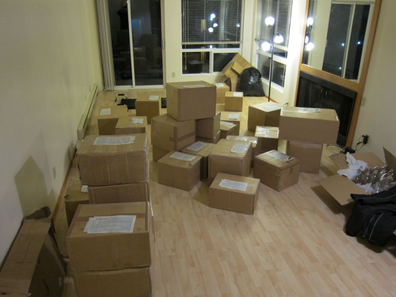 My life arrived from Japan last night in these boxes.